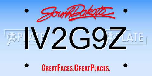 IV2G9Z South Dakota License Plate