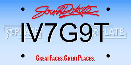 IV7G9T South Dakota License Plate