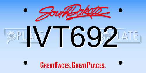 IVT692 South Dakota License Plate