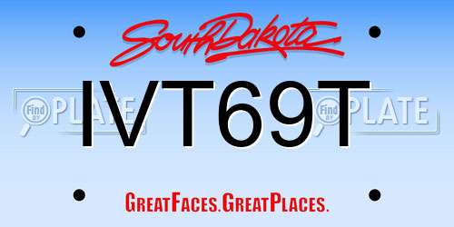 IVT69T South Dakota License Plate