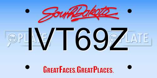 IVT69Z South Dakota License Plate