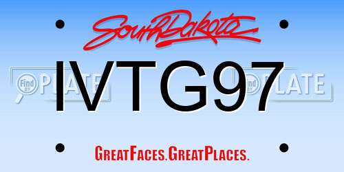 IVTG97 South Dakota License Plate