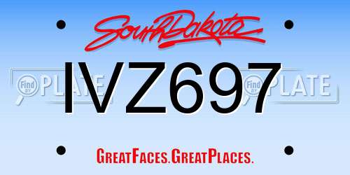 IVZ697 South Dakota License Plate