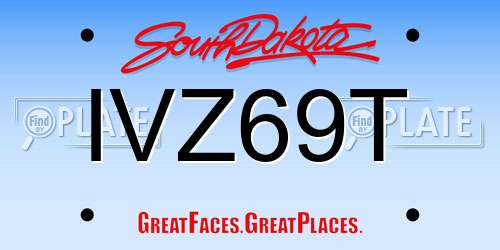 IVZ69T South Dakota License Plate
