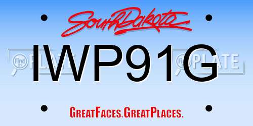 IWP91G South Dakota License Plate
