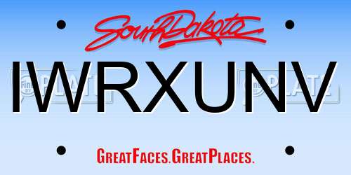 IWRXUNV South Dakota License Plate