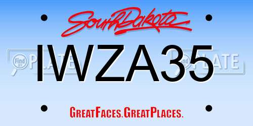 IWZA35 South Dakota License Plate