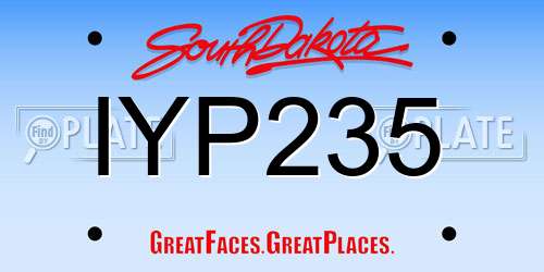 IYP235 South Dakota License Plate