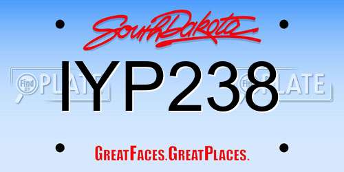 IYP238 South Dakota License Plate