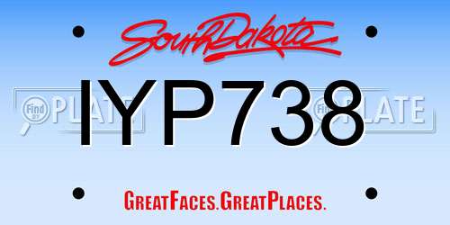 IYP738 South Dakota License Plate