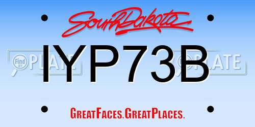 IYP73B South Dakota License Plate
