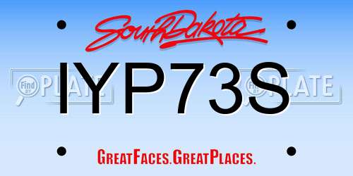 IYP73S South Dakota License Plate