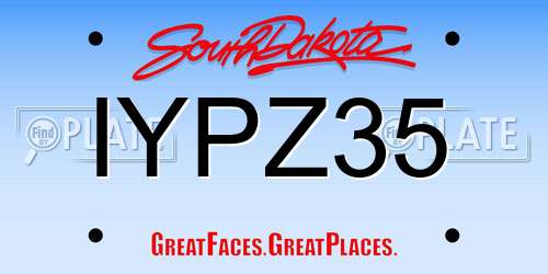 IYPZ35 South Dakota License Plate