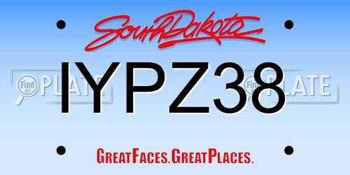 IYPZ38 South Dakota License Plate