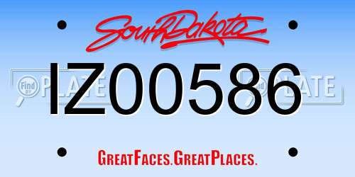 IZ00586 South Dakota License Plate