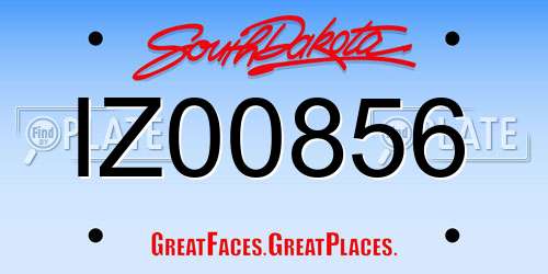 IZ00856 South Dakota License Plate