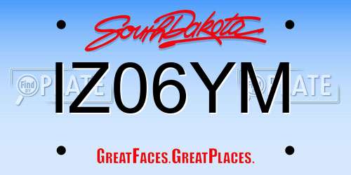 IZ06YM South Dakota License Plate