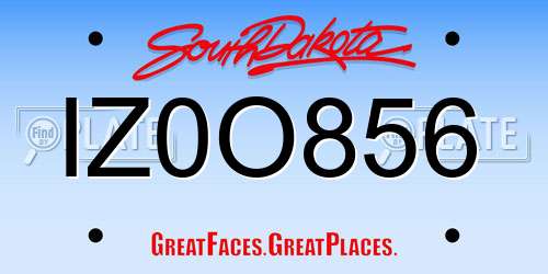 IZ0O856 South Dakota License Plate