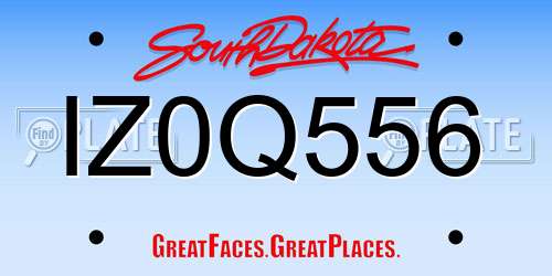 IZ0Q556 South Dakota License Plate