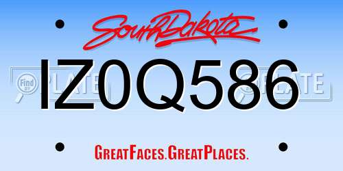 IZ0Q586 South Dakota License Plate