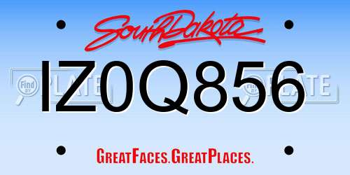 IZ0Q856 South Dakota License Plate