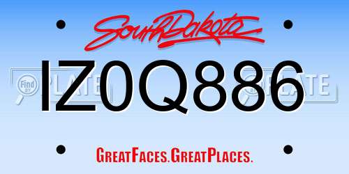 IZ0Q886 South Dakota License Plate