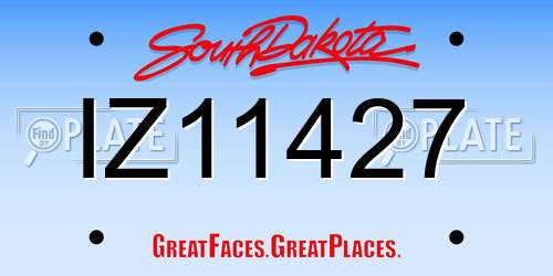 IZ11427 South Dakota License Plate