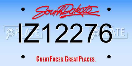 IZ12276 South Dakota License Plate