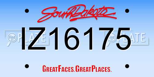 IZ16175 South Dakota License Plate