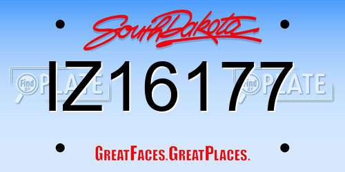 IZ16177 South Dakota License Plate