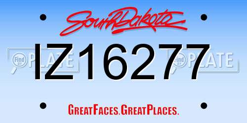 IZ16277 South Dakota License Plate