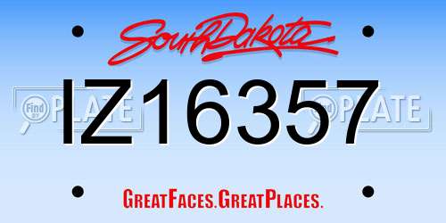 IZ16357 South Dakota License Plate