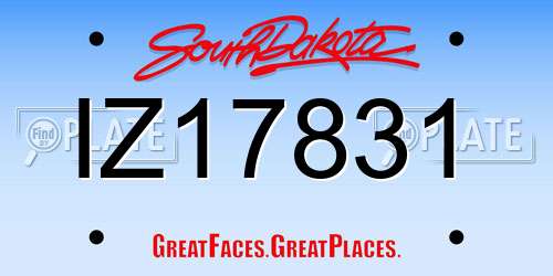 IZ17831 South Dakota License Plate