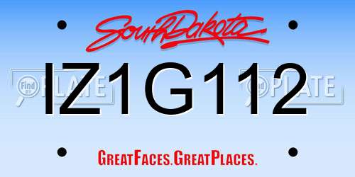 IZ1G112 South Dakota License Plate