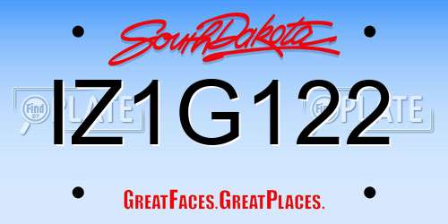 IZ1G122 South Dakota License Plate