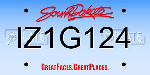 IZ1G124 South Dakota License Plate