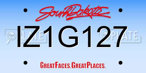 IZ1G127 South Dakota License Plate