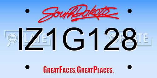 IZ1G128 South Dakota License Plate