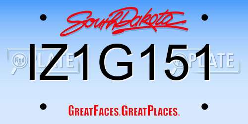 IZ1G151 South Dakota License Plate