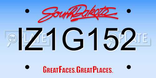 IZ1G152 South Dakota License Plate