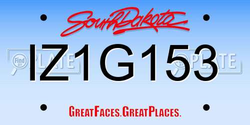 IZ1G153 South Dakota License Plate