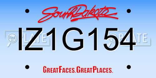 IZ1G154 South Dakota License Plate