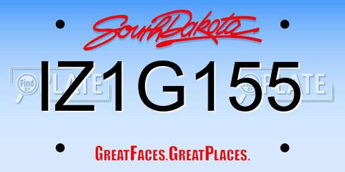 IZ1G155 South Dakota License Plate
