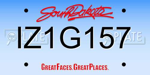 IZ1G157 South Dakota License Plate