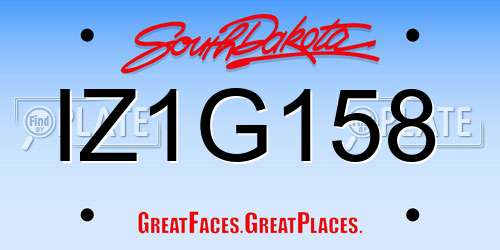 IZ1G158 South Dakota License Plate