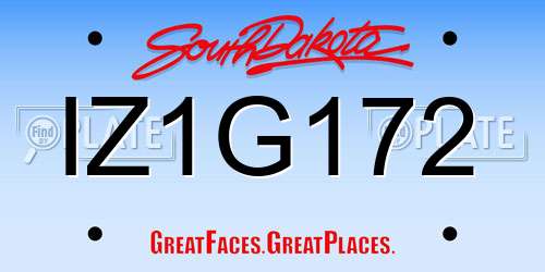 IZ1G172 South Dakota License Plate