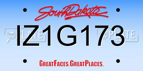 IZ1G173 South Dakota License Plate