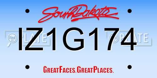 IZ1G174 South Dakota License Plate