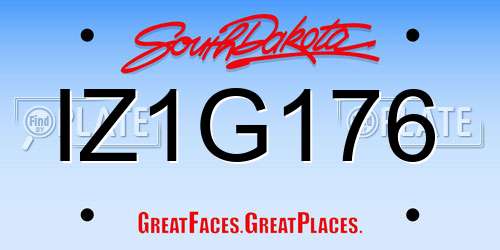 IZ1G176 South Dakota License Plate