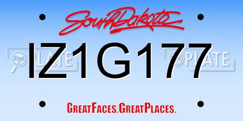 IZ1G177 South Dakota License Plate